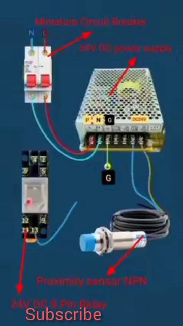 3 wire PNP proximity sensor wiring diagrama #electrical #viral #circuitdiagram #shortvideo #subscri