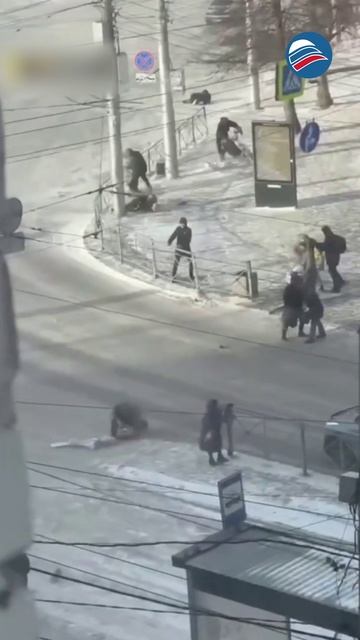 В Новосибирске порывом ветра раскидало прохожих
