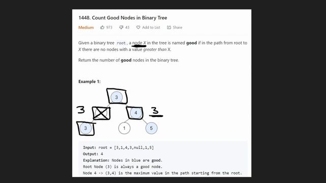 10 - Leetcode 1448: Count Good Nodes in a Binary Tree (RU)