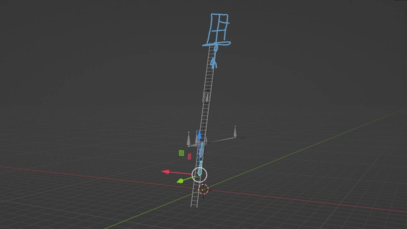 BLENDER 3.6 Анимация ТРЕХКОЛЕННОЙ лестницы