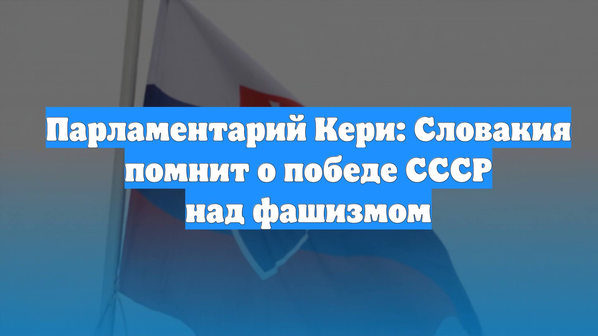 Парламентарий Кери: Словакия помнит о победе СССР над фашизмом