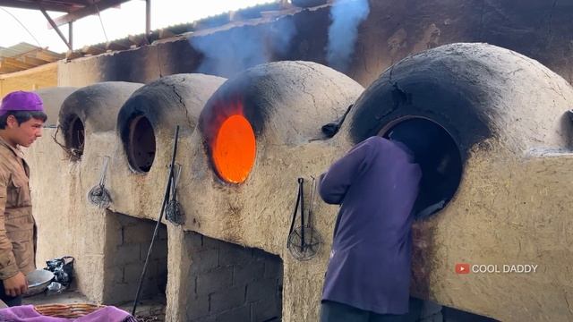 Uzbekistan! TANDOOR ROUTE. Traditional Street Food by Uzbek Cuisine. Samosa with Green