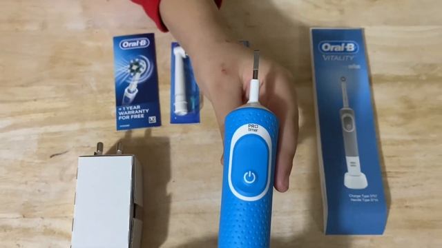 Oral-B vitality plus electric tooth brush unboxing