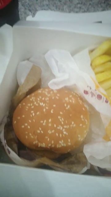 Chicken burger, French fries with cola (lunch for today) #shorts#burgerking
