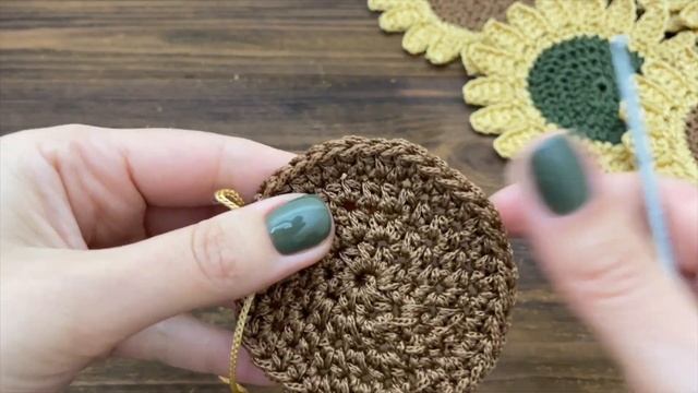 Crochet Sunflower Coaster 🌻ПІДСТАВКА гачком