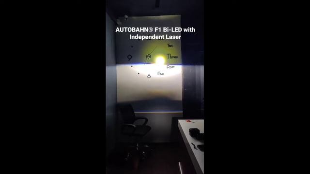 AUTOBAHN F1 Bi-LED Laser Projector Retrofit testing video 120W (60W each) 24000LM White 6000K 2pcs