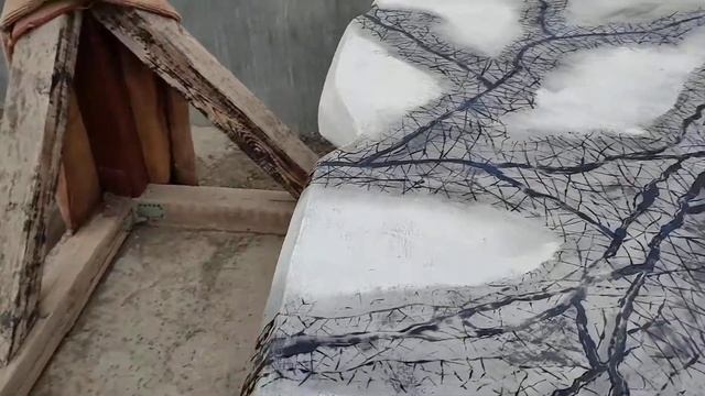 стол из артбетона под мрамор.
