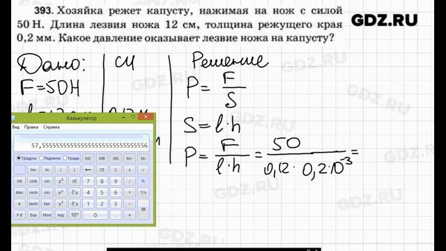 № 393 - Физика 7-9 класс Пёрышкин сборник задач