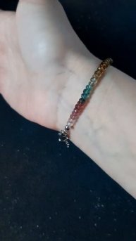 Браслет из турмалина, серебряный браслет 💎