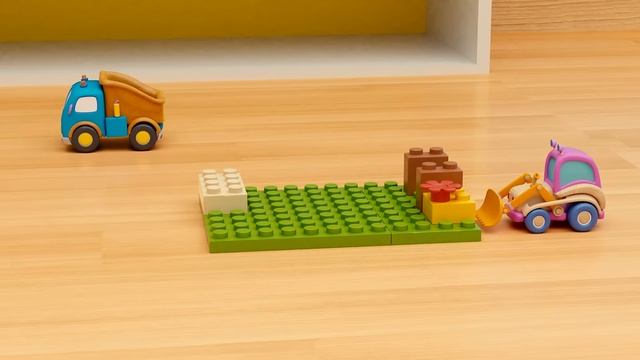 Машинки Мокас играют в стройку. Мультики для малышей