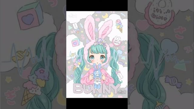 Anime girl kawaii wallpaper.