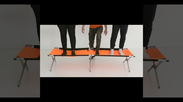 Раскладушка "6 Углов" туристическая 170-180-190-200 см, цвет черно-оранжевый