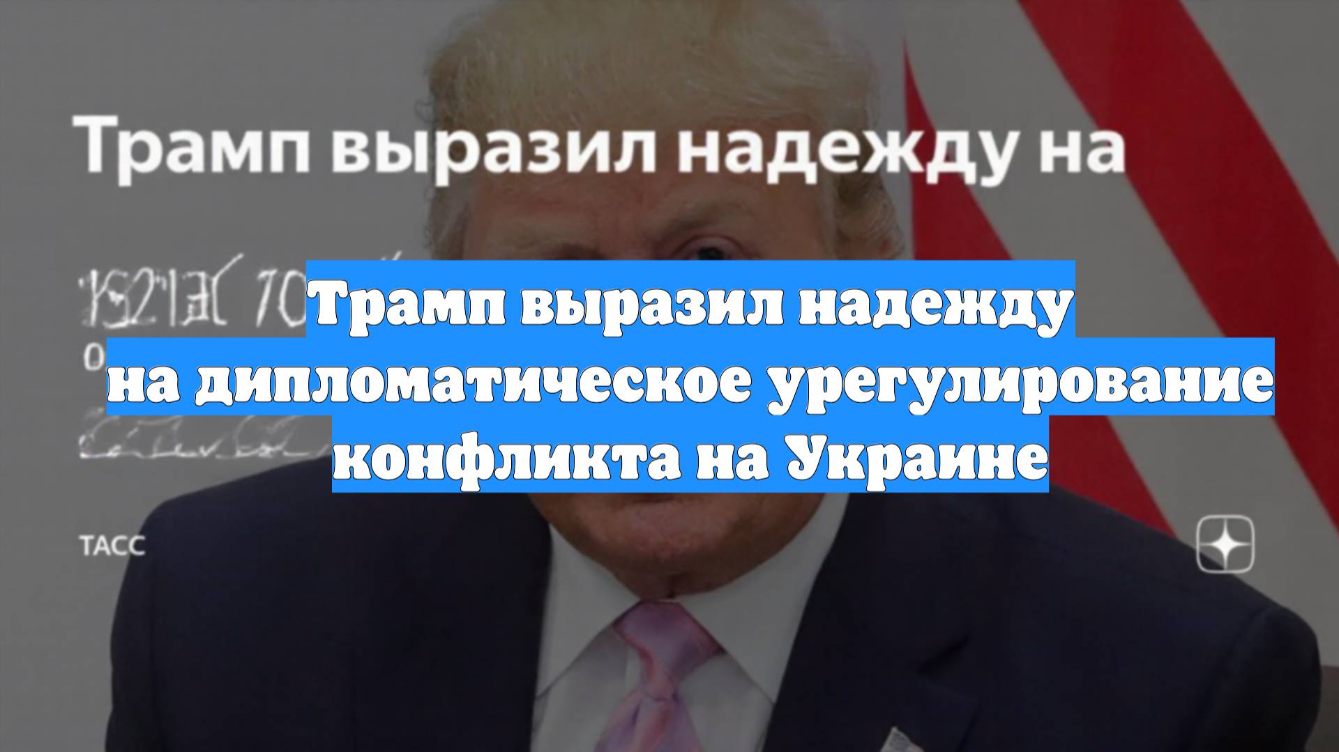 Трамп выразил надежду на дипломатическое урегулирование конфликта на Украине