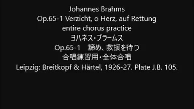 Johannes Brahms Op.65-1 Verzicht, o Herz, auf Rettung  entire chorus practice