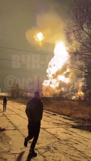 Пожар на нефтезаводе в Рязани.