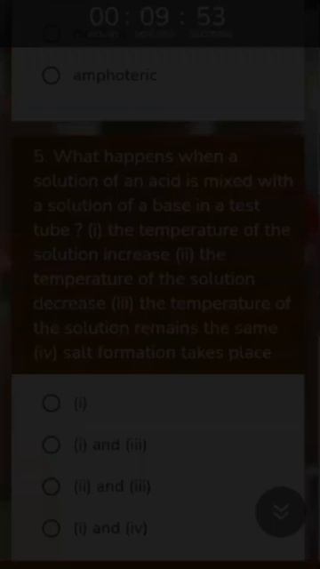 Acids Bases and Salts | Class 10 | Quiz #shorts #chemistry #acidbasesandsalt #class10