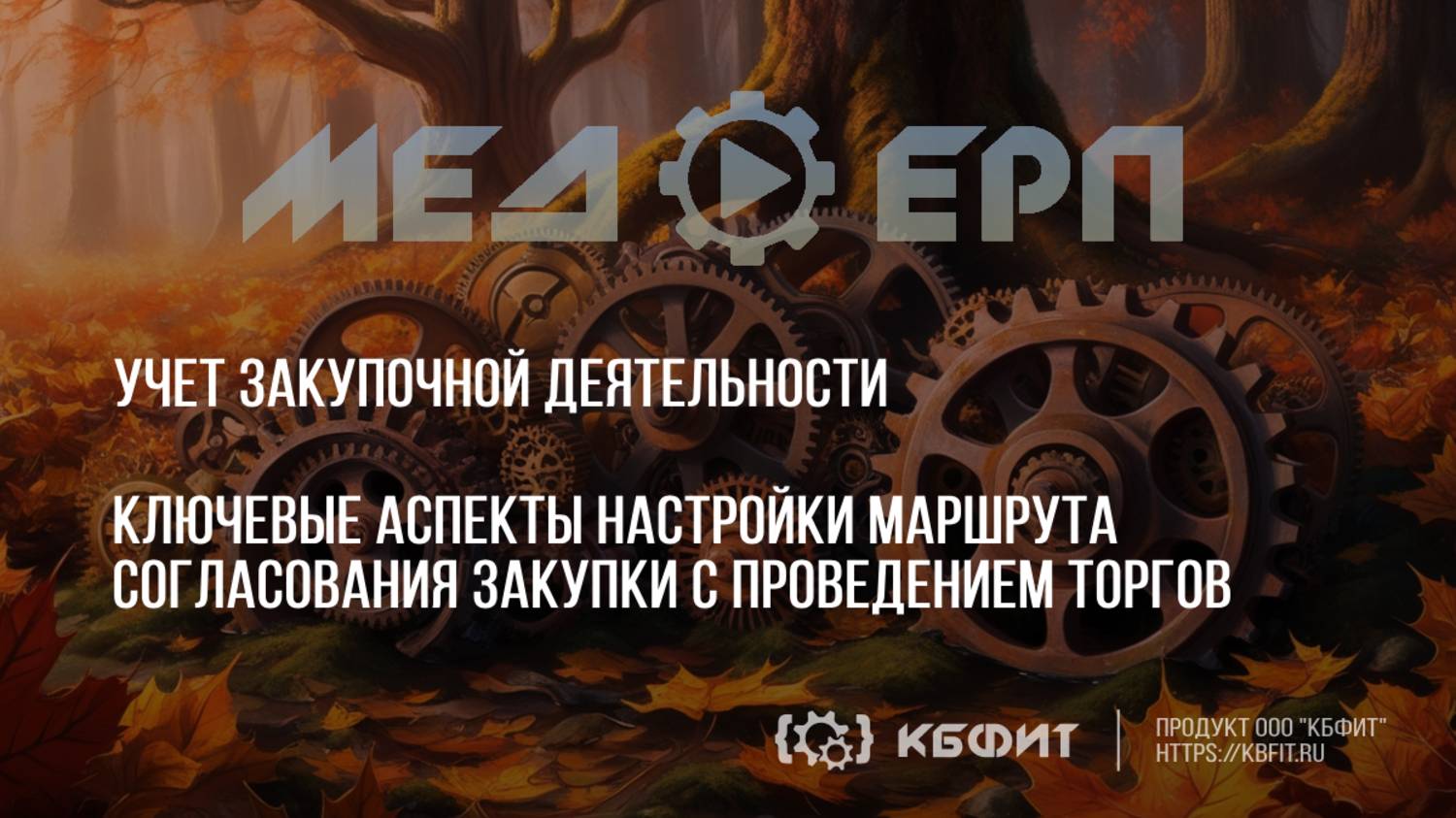 КБФИТ: МЕДЕРП. Ключевые аспекты настройки маршрута согласования закупки с проведением торгов.