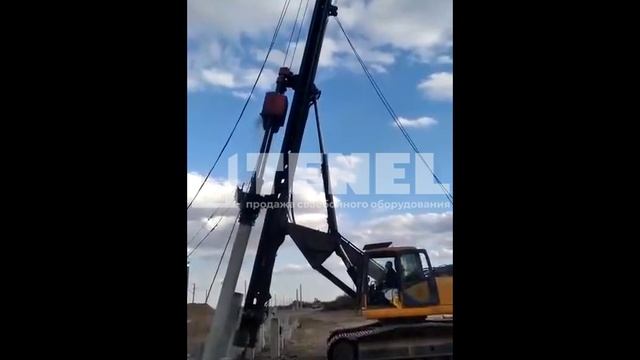 Забивка наклонных свай сваебойно-бурильной установкой КБУРГ