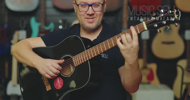 ОБЗОР АКУСТИЧЕСКОЙ ГИТАРЫ FENDER ЧЕРНЫЙ ДРЕДНОУТ МАССИВ ЕЛИ - MUSIC SELL