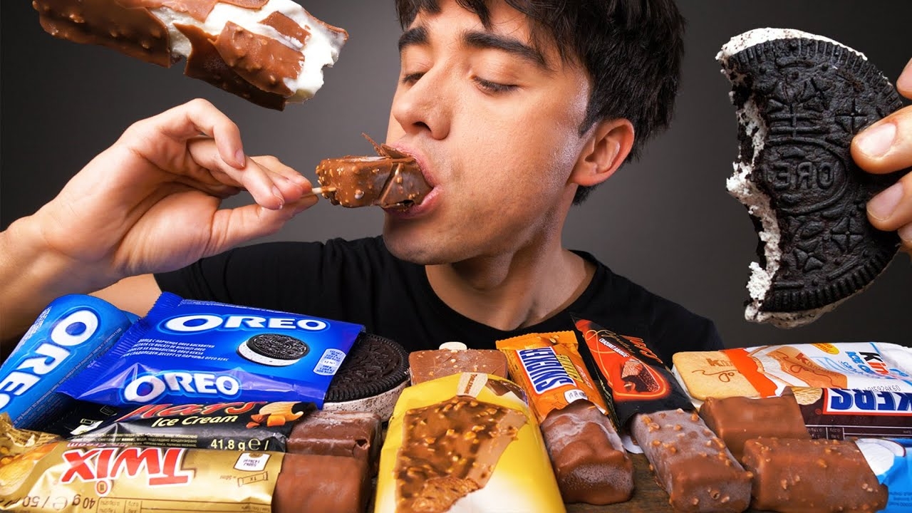 БАТОНЧИКИ МОРОЖЕНОГО ASMR CANDY (OREO, TWIX, SNICKERS, MARS, BOUNTY, KINDER) С ХРУСТЯЩИМ ШОКОЛАДОМ