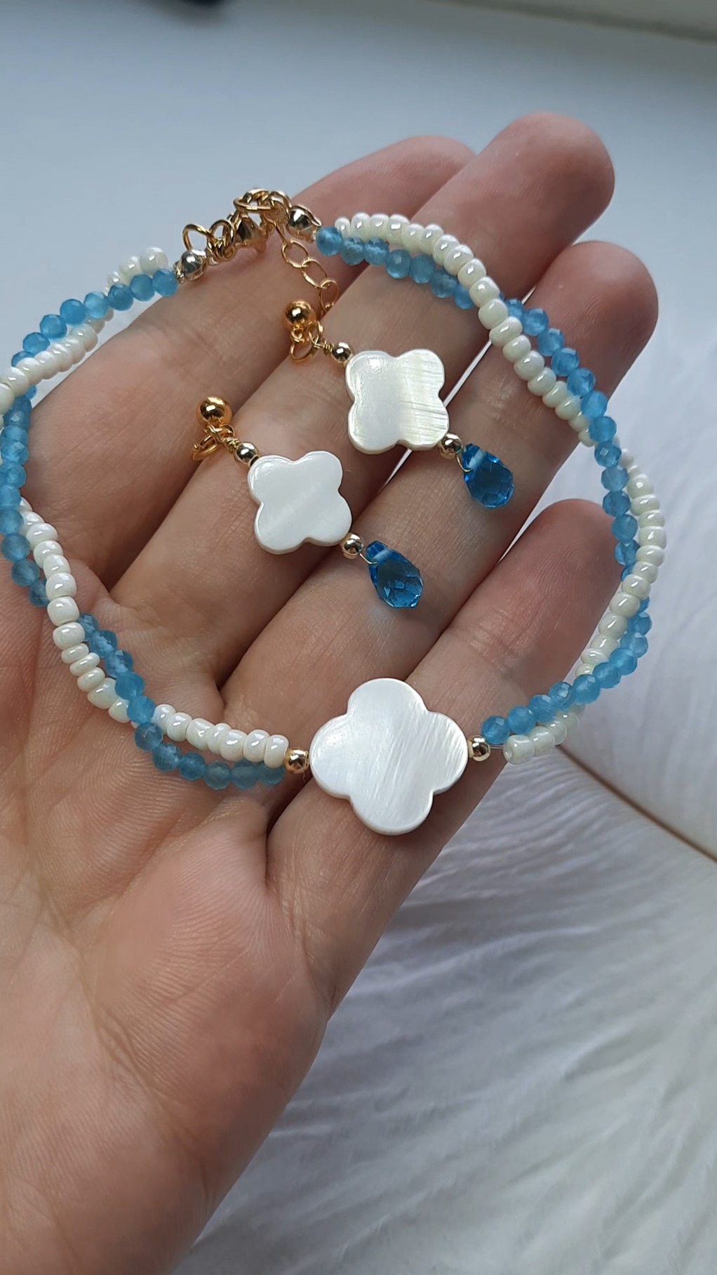 Серьги к браслету Blue sky🩵