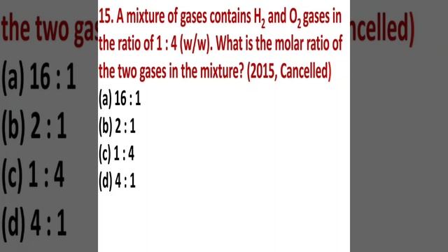 MOST IMPORTANT QUESTION CHEMISTRY CLASS 11 Chaptet 1 Some Basic Concepts of Chemistry #15 #shorts