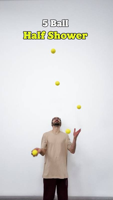 Juggling Trick - Five Ball Half-Shower 💦