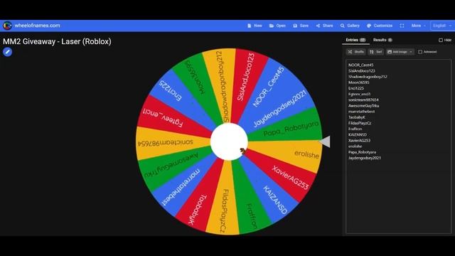 MM2 LASER GW WINNER! - Roblox