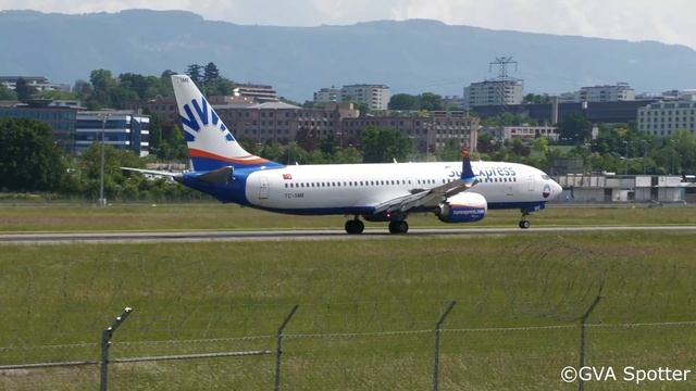 4K | SunExpress Boeing 737-8 MAX landing at Geneva/GVA/LSGG