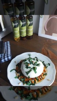 Recette en 30 secondes | Burrata - Pesto - Noix de pins grillées