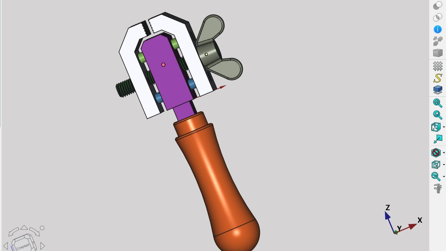 FreeCAD.#132. Ручной зажим. Шпилька с левой и правой резьбой. Исправление конструкции