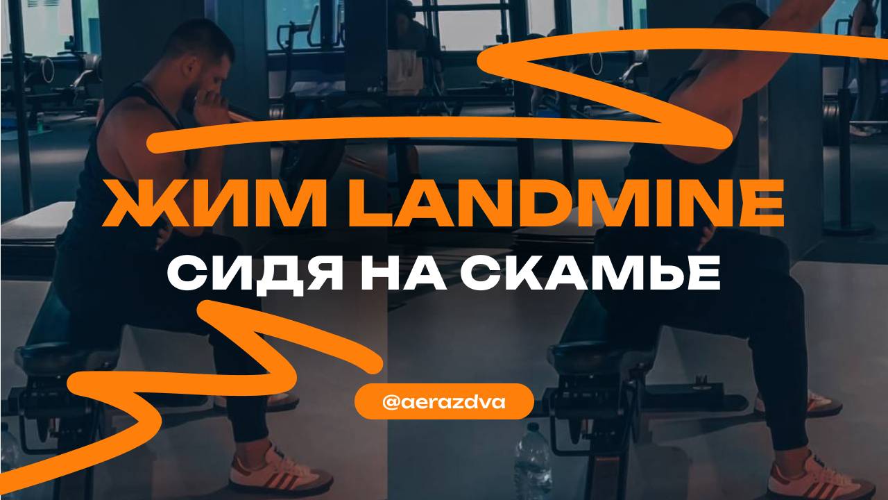 Жим лэндмайн сидя на лавке (landmine bench press)