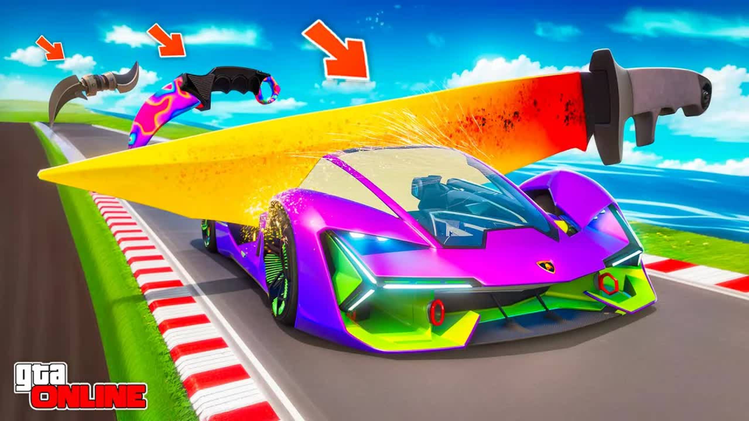 РАСКАЛЕННЫЙ НОЖ ПРОТИВ ЛАМБЫ БУДУЩЕГО В GTA 5! НОВЫЙ ЭКСПЕРИМЕНТ! ЭКСПЕРИМЕНТЫ ГТА 5