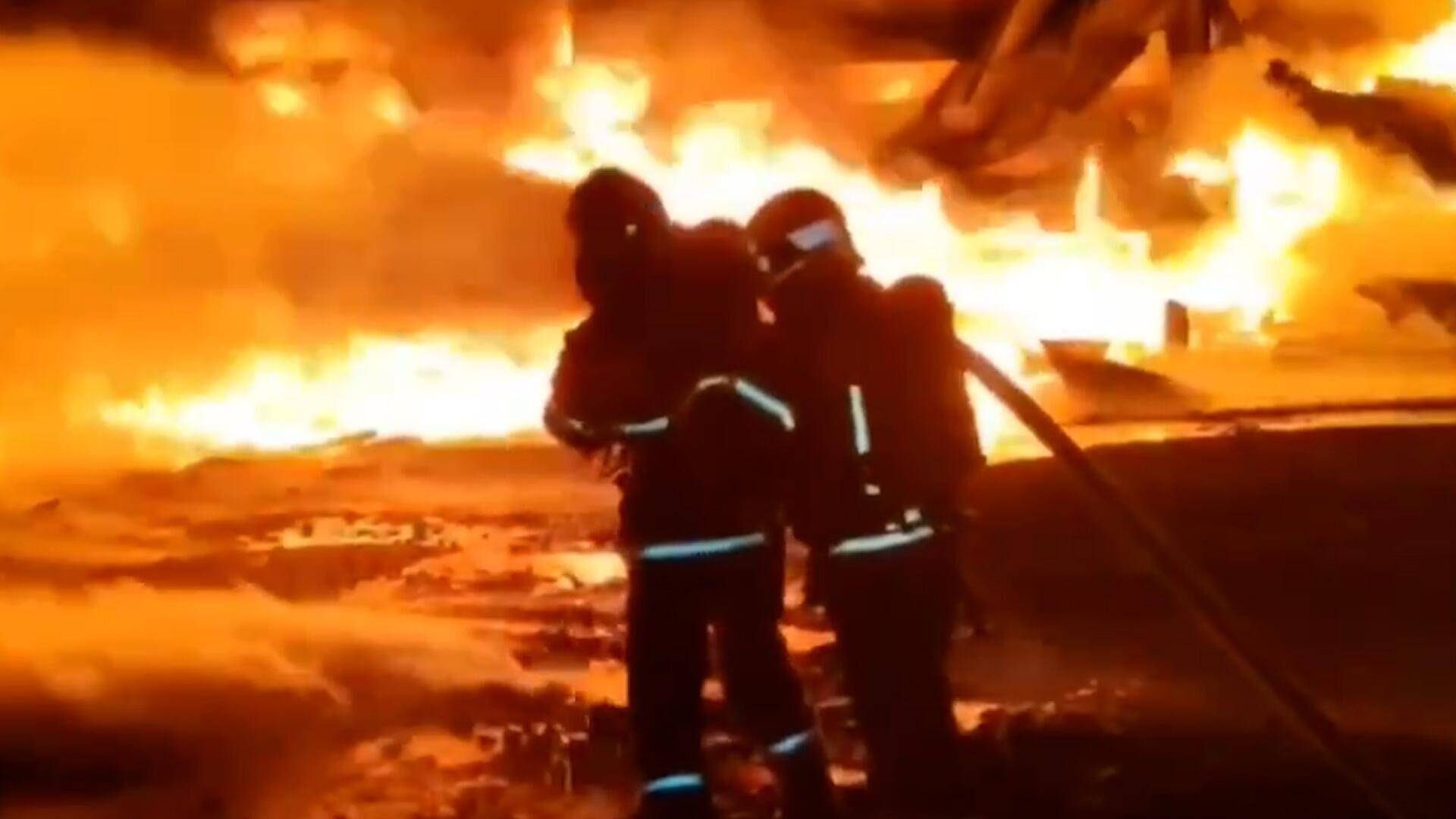 В Тульской области начался ландшафтный пожар из-за падения БПЛА