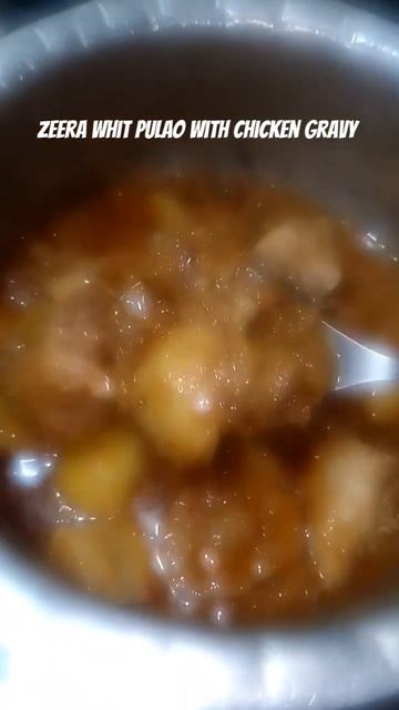 #kababi Chicken sokha 😋gravy with white zeera Rice pulao 😋 #motivation #urdu