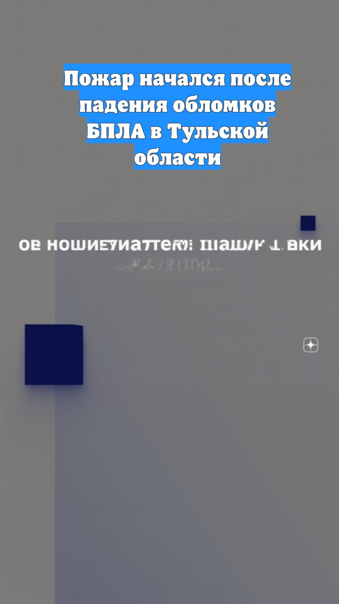 Пожар начался после падения обломков БПЛА в Тульской области