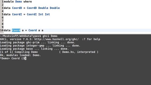 Haskell для начинающих - #97 урок. Типы, параметризованные переменной типа