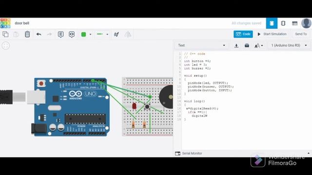 How to Make a Simple Arduino Doorbell #arduino #tech #programming #tinkercad #led #buzzer #robotics