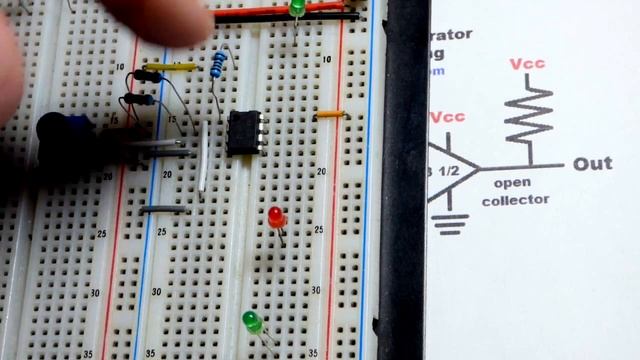 Quick LM393 open collector output comparator non inverting circuit by electronzap