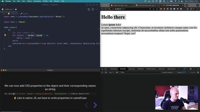 54 — First React Application - Trim - part1
