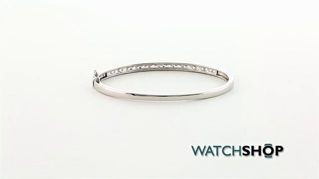 Jewellery Essentials Ladies' Sterling Silver Cubic Zirconia Channel Set Bangle (AJ-37230020)