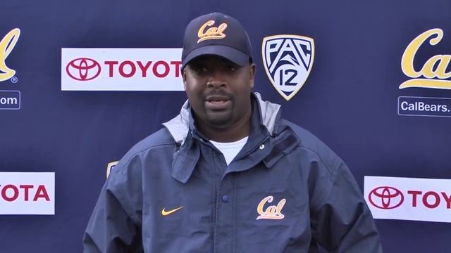 Cal Football: DB Coach Greg Burns Post Practice (3/31/14)