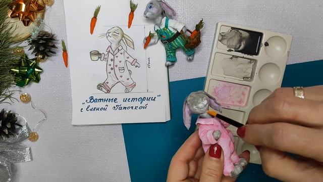 МК ,, Зайчата из ваты,, ( часть 2) Завершение. #ватныеигрушки #ёлочныеигрушки