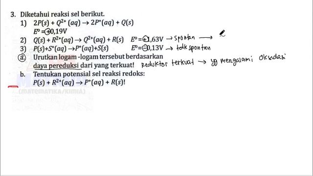 C (1-5) PENILAIAN HARIAN (REDOKS DAN ELEKTROKIMIA) Kimia Kelas XII (Buku PR Intan Pariwara)