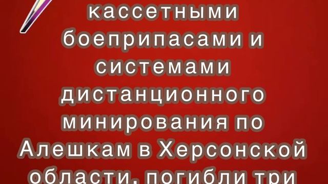 ВСУ нанесли удар кассетными боеприпасами и системами дистанционного минирования по Алешкам в Херсонс