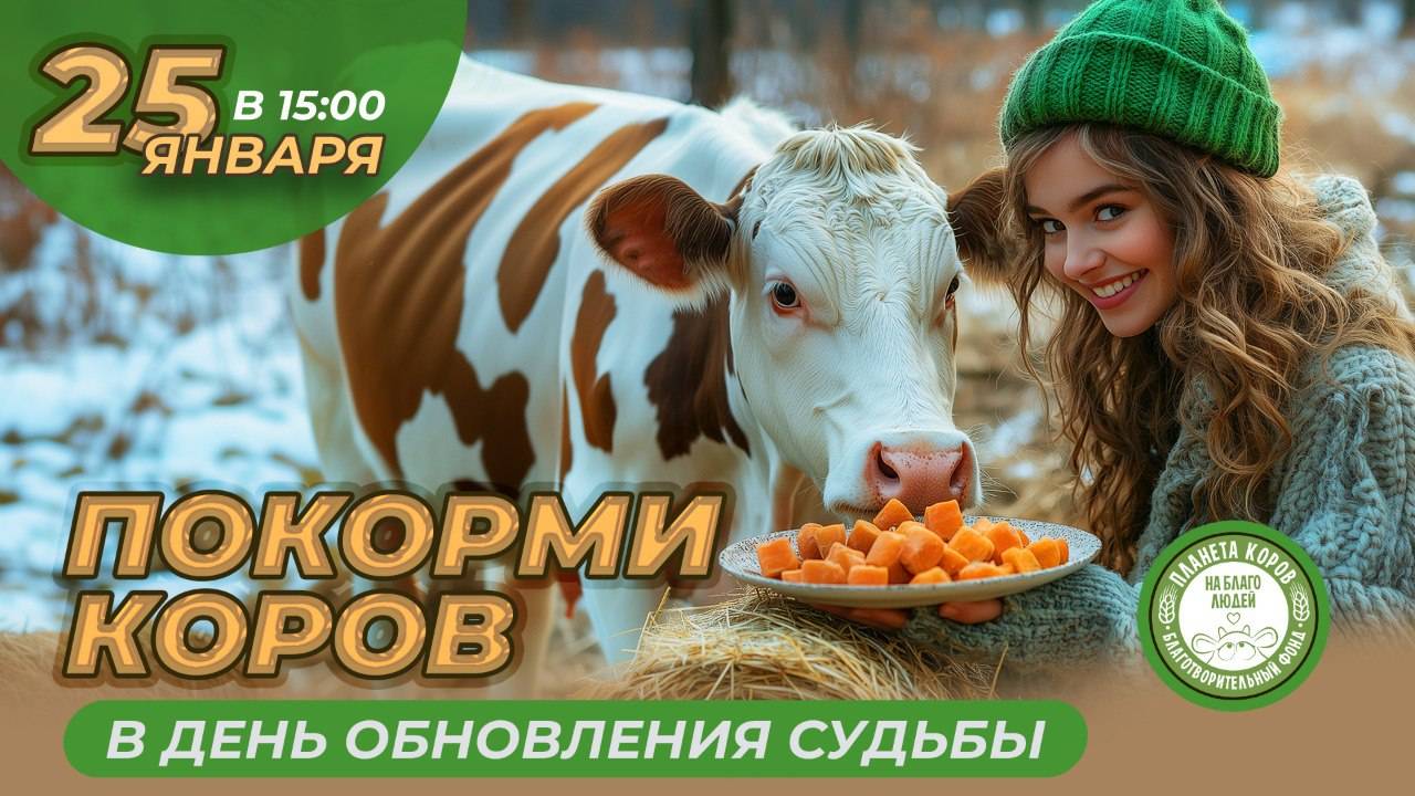 Кормление коров онлайн в день Шат-тила Экадаши, Планета коров, 25.01.2025г.