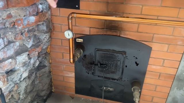 Банная печь на пеллетной горелке