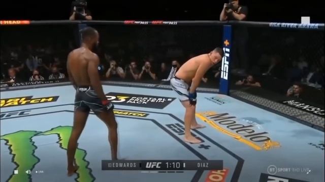 Nate Diaz Dances La Candela vs  Leon Edwards