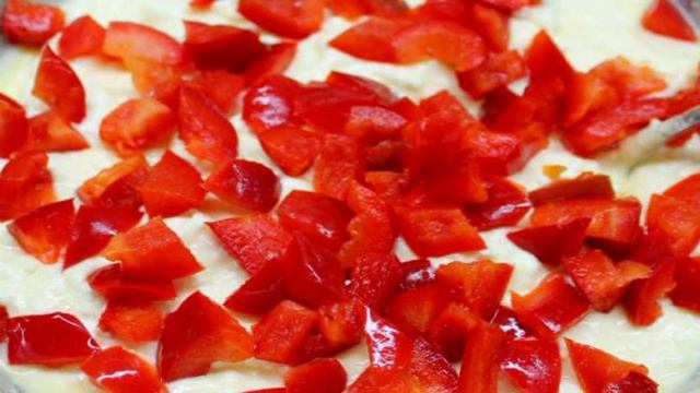Творожная запеканка с болгарским перцем и цветной капустой